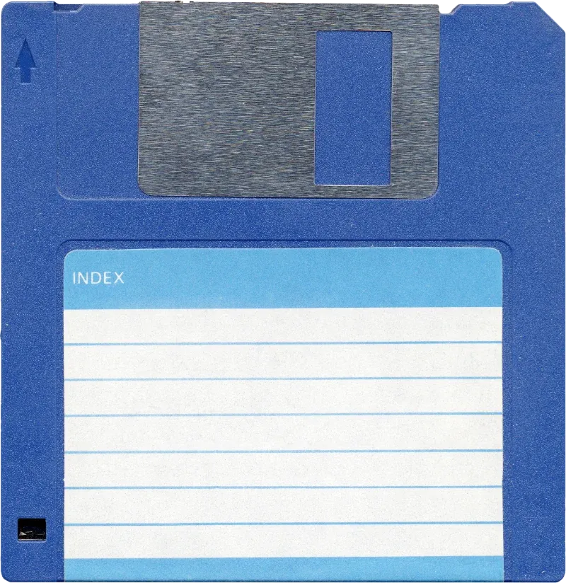 Blue 3.5 inch floppy disk